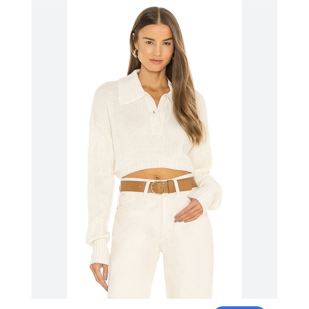 DANIELLE‎ BERNSTEIN Weworewhat Ivory Long Sleeve Cropped Sweater XS